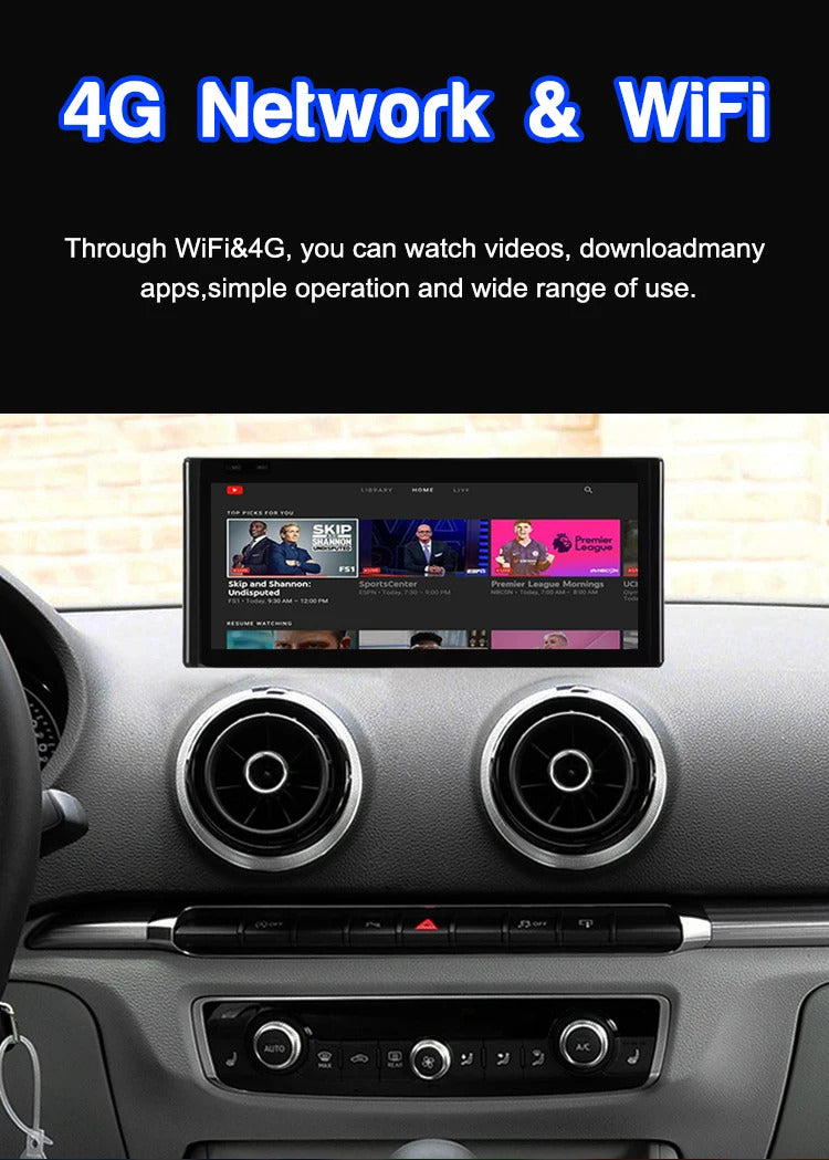 Krando 10.25 Inch Android Auto Radio Screen For AUDI A3 2013-2020 CarPlay HD Touch Screen Head