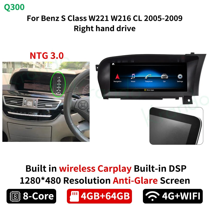 Krando 10.25'' car head unit For Mercedes Benz S Class W221 W216 2005-2013 radio gps stereo multimedia navigation system carplay android auto right hand drive
