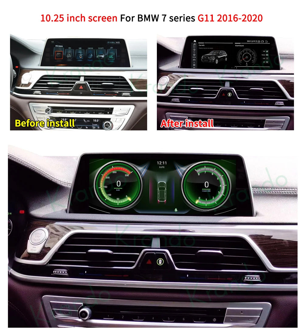 Krando 12.3'' GPS Navigation Carplay Car Radio For BMW 7 Series E65/E66 2004-2009 Video Player Stereo Auto GPS Navigation