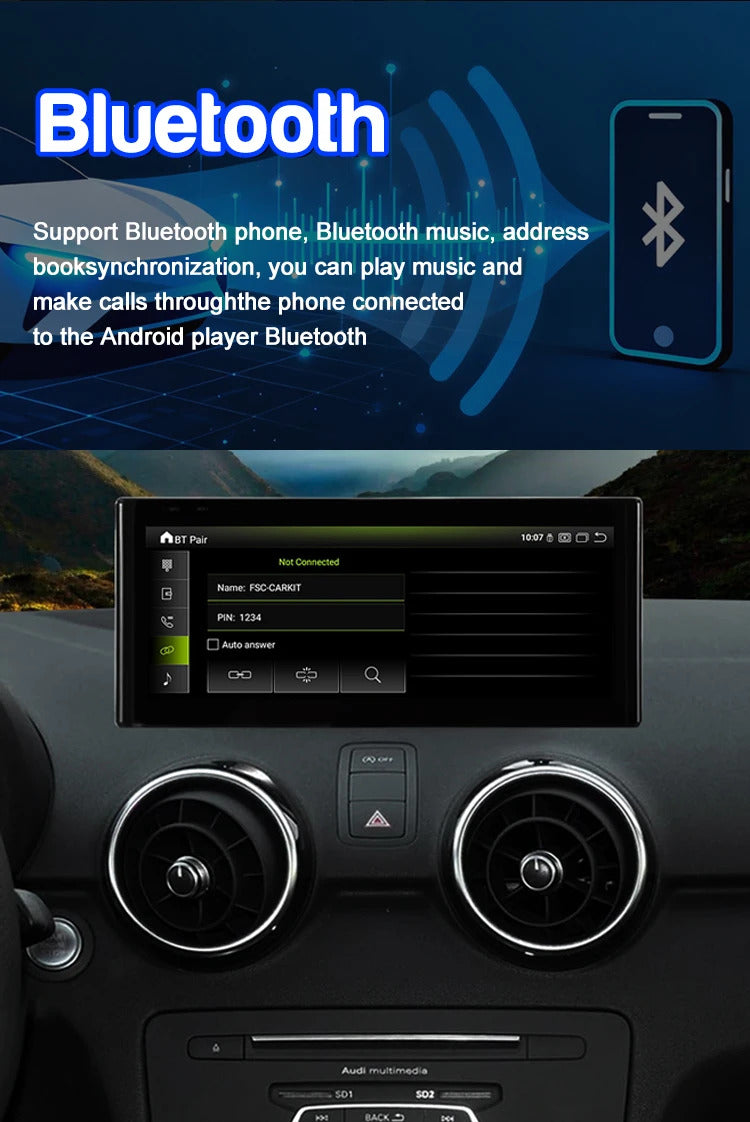 Krando 10.25 Inch Auto GPS Navigation Car Radio For AUDI A1 2010-2018 Multimedia Player GPS Navigation CarPlay HD Touch