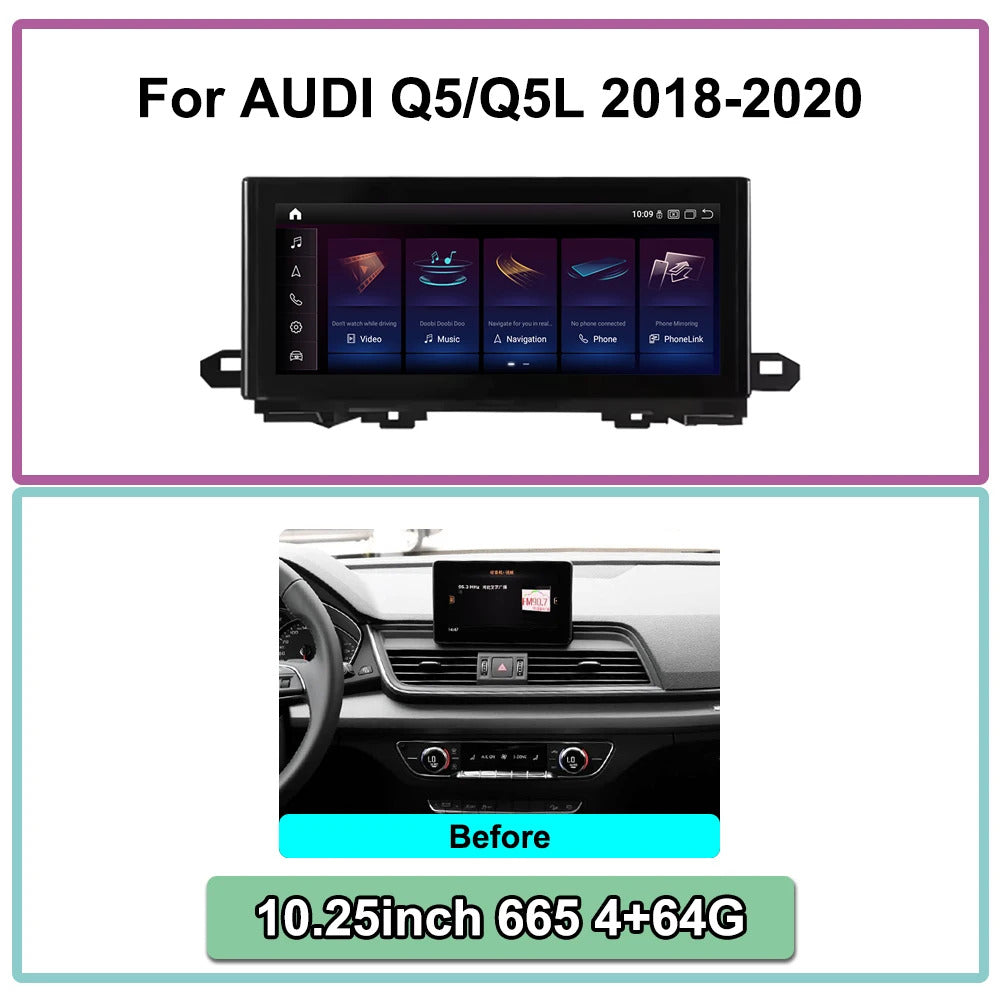 Krando 10.25'' Car Radio Auto NBT System For AUDI Q5/Q5L2018-2020 Wireless CarPlay Android display GPS Head Unit