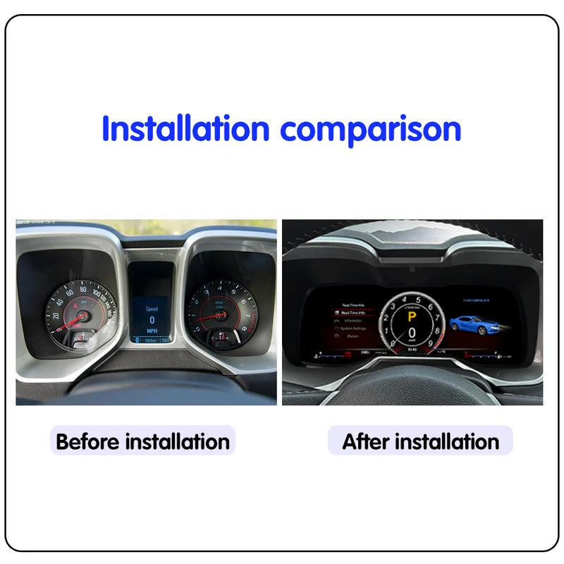 Krando 12.3'' Linux Car Digital Cluster For Chevrolet Camaro 2010 - 2015 LCD Dashboard Panel Virtual CockPit Speedometer Instrument