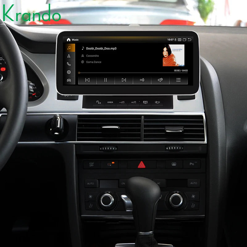 Krando 10.25 Inch DVD Auto Carplay Android Auto Radio For AUDI A6 A6L 2005-2011 CarPlay HD Touch Screen Head