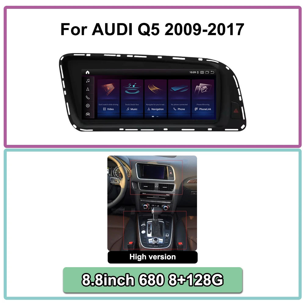 Krando 8.8'' Car Radio Auto GPS Carplay Android For AUDI Q5 2009-2017 Car Multimedia GPS 4G autoradio