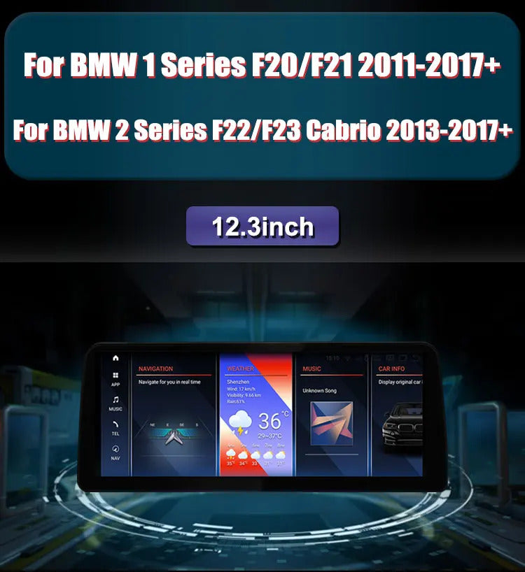 Krando 12.3'' Android Carplay Car Radio Car Multimedia for BMW 1/2 Series F20/F21/F22 F23 GPS Stereo Screen LHD