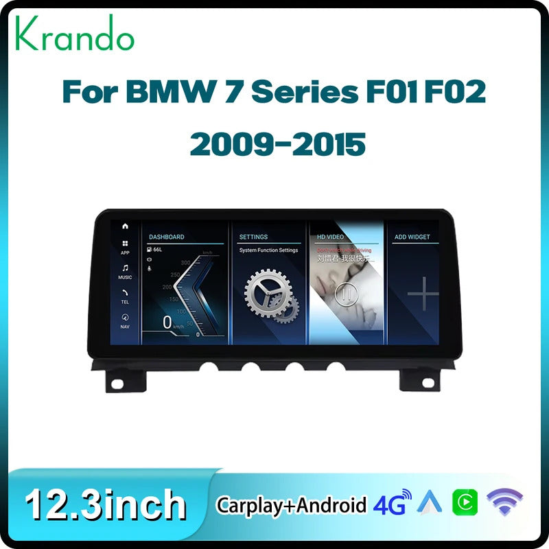 Krando 12.3''GPS Navigation Play HD carplay For BMW 7 Series F01 F02 2009-2015 Car Multimedia GPS 4G autoradio Player Stereo