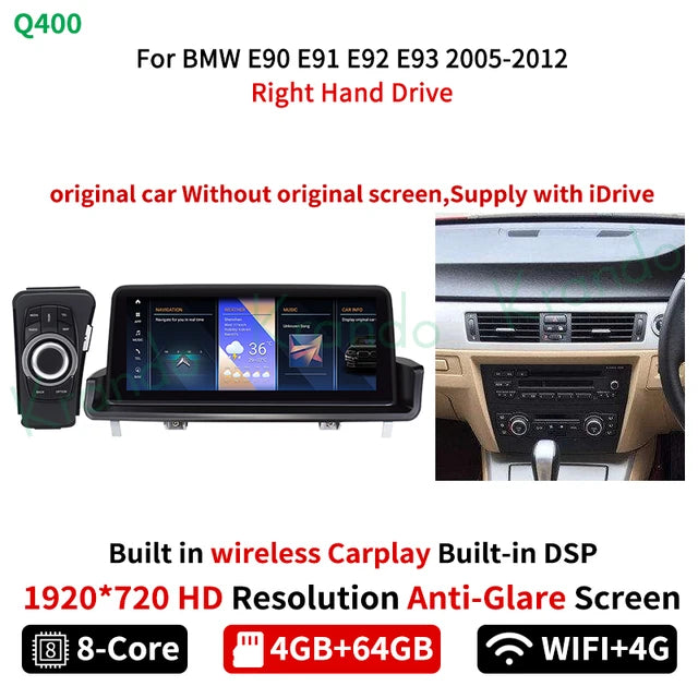 Krando Android 10.25'' Car Radio GPS stereo For BMW 3 Series E90 E91 E92 E93 320d 2005 - 2012 head unit navigation multimedia system wireless carplay android auto