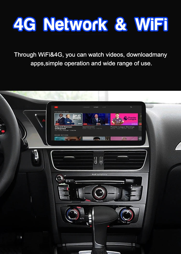 Krando 10.25 Inch Auto GPS Navigation For AUDI A4/A4L/A5 2009-2015 Stereo Multimedia Player GPS Navigation CarPlay Screen Head