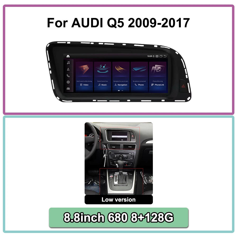 Krando 8.8'' Car Radio Auto GPS Carplay Android For AUDI Q5 2009-2017 Car Multimedia GPS 4G autoradio