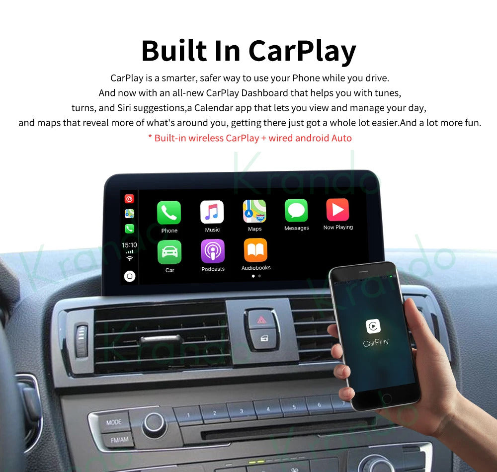 Krando 10.25'' Carplay Android DVD For BMW 1 Series F20/F21 2 Series F22/F23 Car Multimedia GPS 4G autoradio Player Stereo