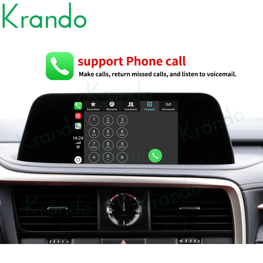Krando Wireless Android Auto Apple CarPlay Interface MODULE For Lexus RX 200T 450H 2015-2020 BT rear camera Upgrade BOX