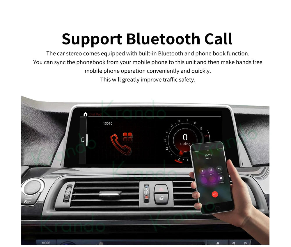 Krando 10.25 Inch Carplay Android For BMW 5 Series F07 GT 2011-2012 Stereo Multimedia Player GPS Navigation CarPlay HD Touch