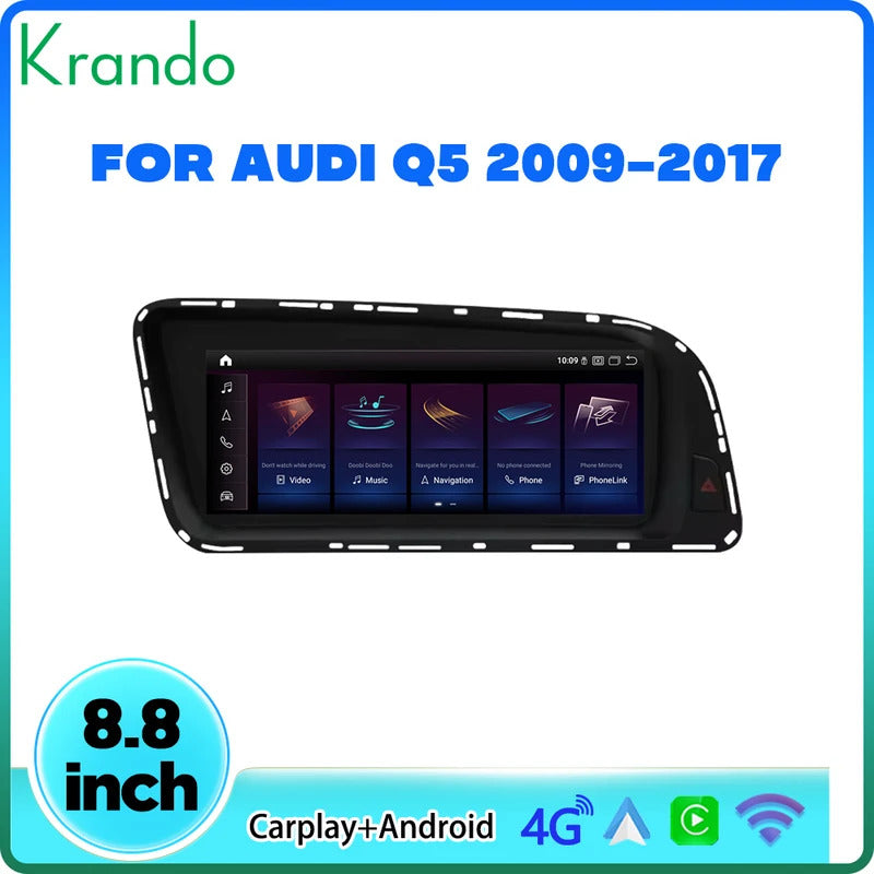 Krando 8.8'' Car Radio Auto GPS Carplay Android For AUDI Q5 2009-2017 Car Multimedia GPS 4G autoradio