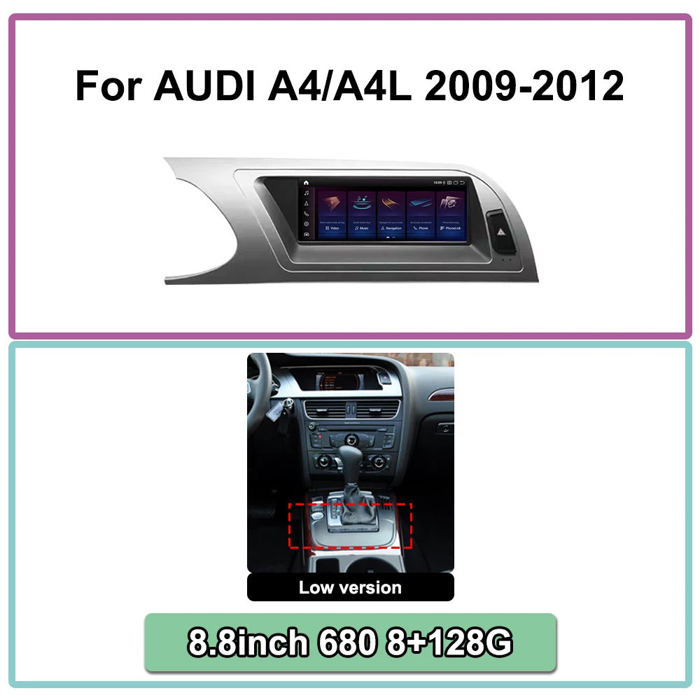 Krando 8.8 Inch Auto NBT Android System For AUDI A4/A4L 2004-2012 GPS Navigation CarPlay HD Touch Screen Head