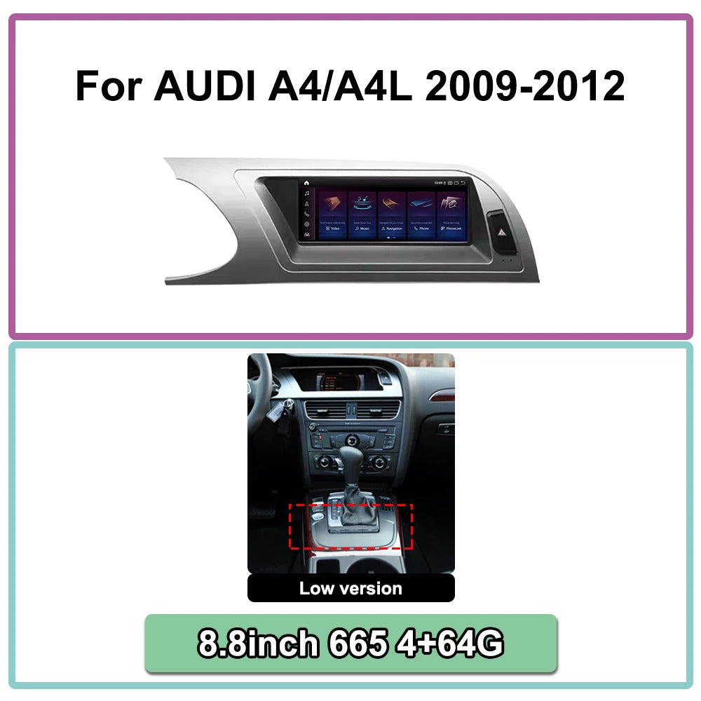 Krando 8.8 Inch Auto NBT Android System For AUDI A4/A4L 2004-2012 GPS Navigation CarPlay HD Touch Screen Head