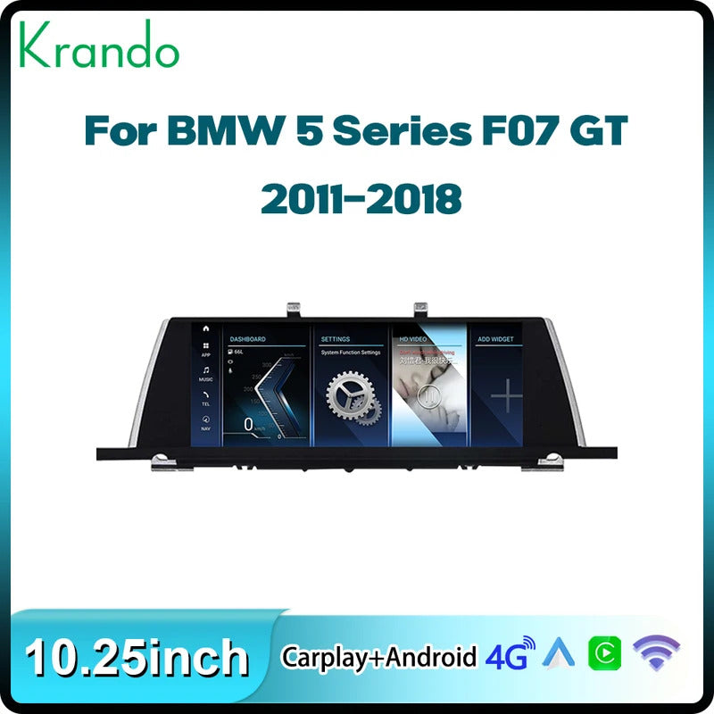 Krando 10.25'' Android Carplay Car Radio Car Multimedia for BMW 5 Series F07 GT 2011-2018 GPS Stereo Screen LHD