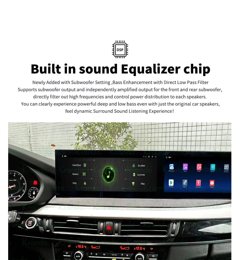 Krando 24.6'' Car Navigation for BMW X5 X6 F15 F16 2013 - 2017 Android Autoradio Screen Wireless Carplay Multimedia Head Unit