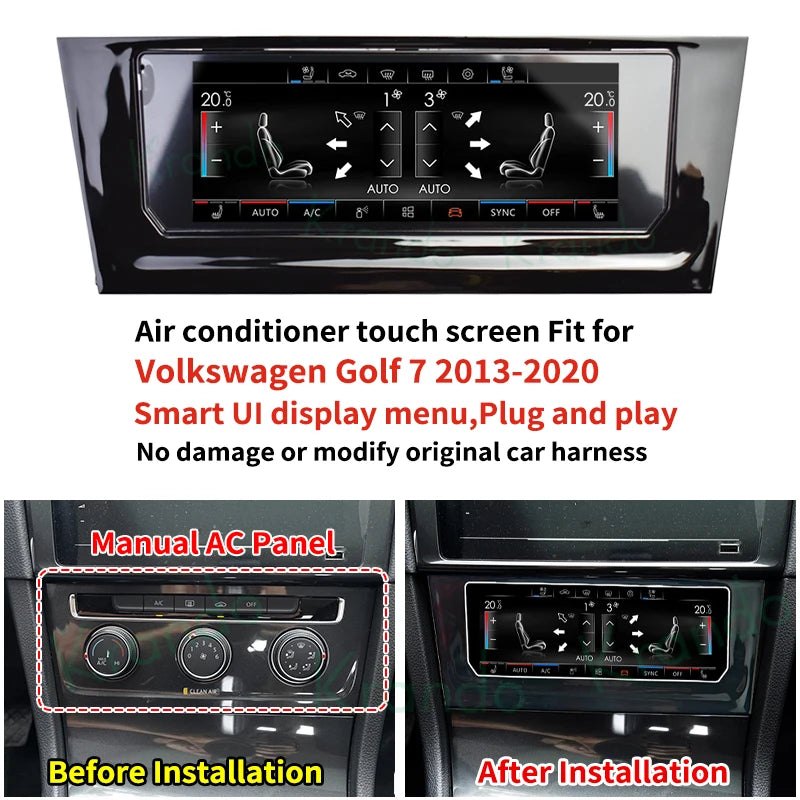 Krando Digital AC Control Panel For VW GOLF 7 Passat B8 Tiguan MK2 2013 - 2022 Air Conditioner Climate touch Screen