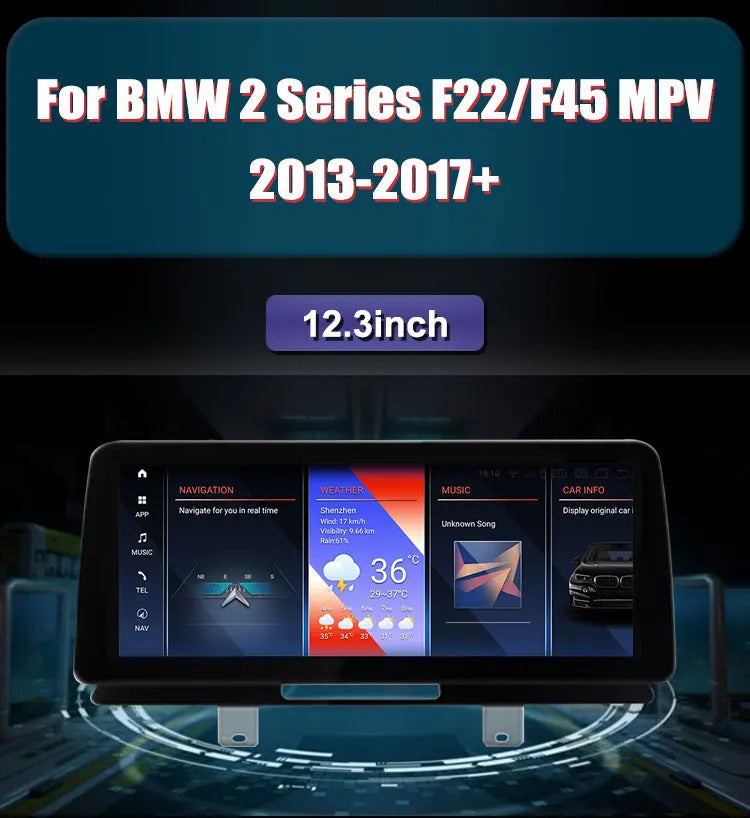 Krando 12.3'' Carplay Navigation Carplay HD Car Radio For BMW 2 Series F22/F45 MPV DVD Video Player Stereo Auto GPS Navigation