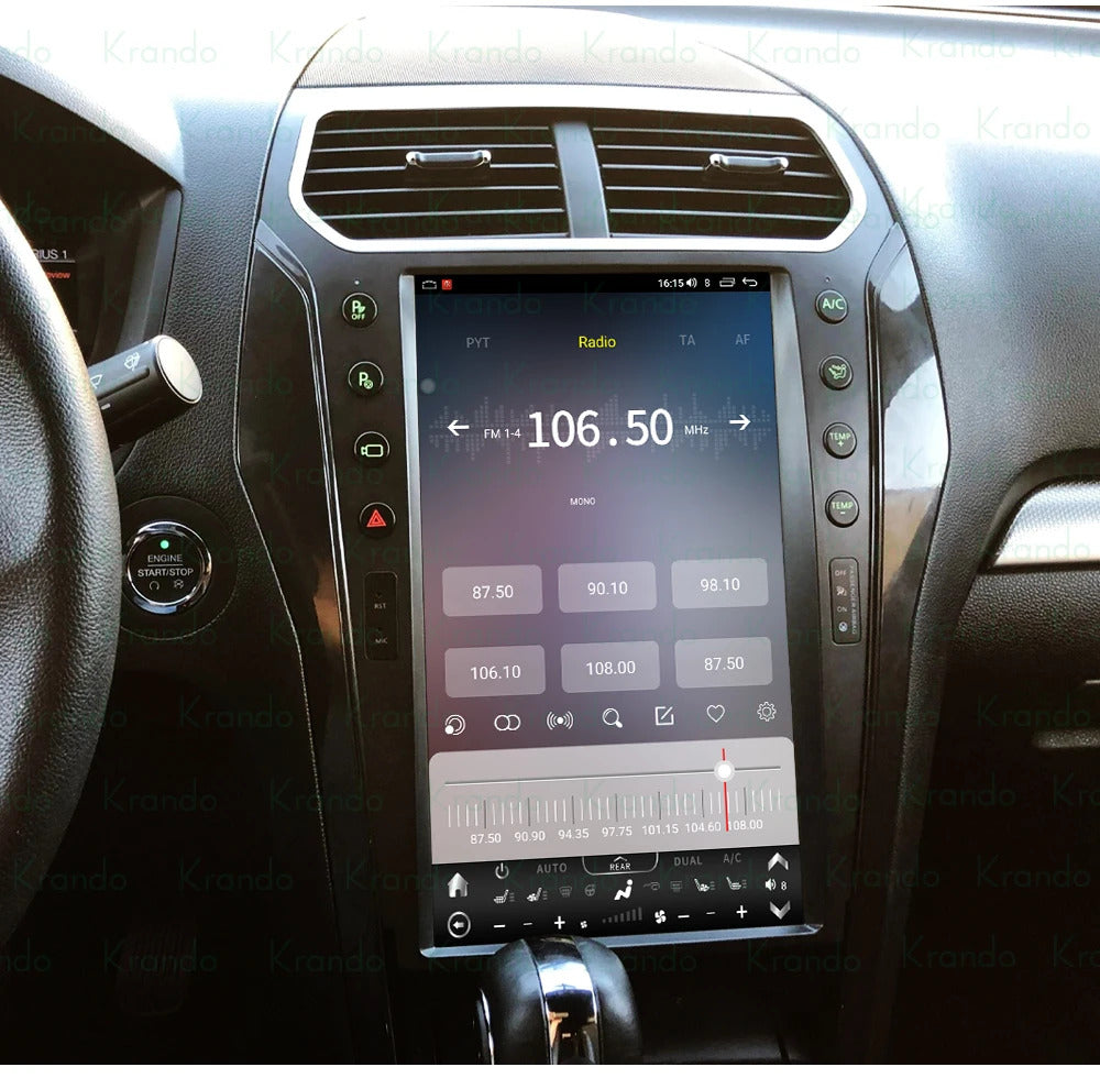 Krando 13.6'' Telsa style verticial screen car radio For Ford Explorer 2011-2020 android navigation multimedia system wifi 4g carplay android auto