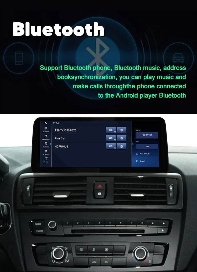 Krando 12.3'' Android Carplay Car Radio Car Multimedia for BMW 1/2 Series F20/F21/F22 F23 GPS Stereo Screen LHD