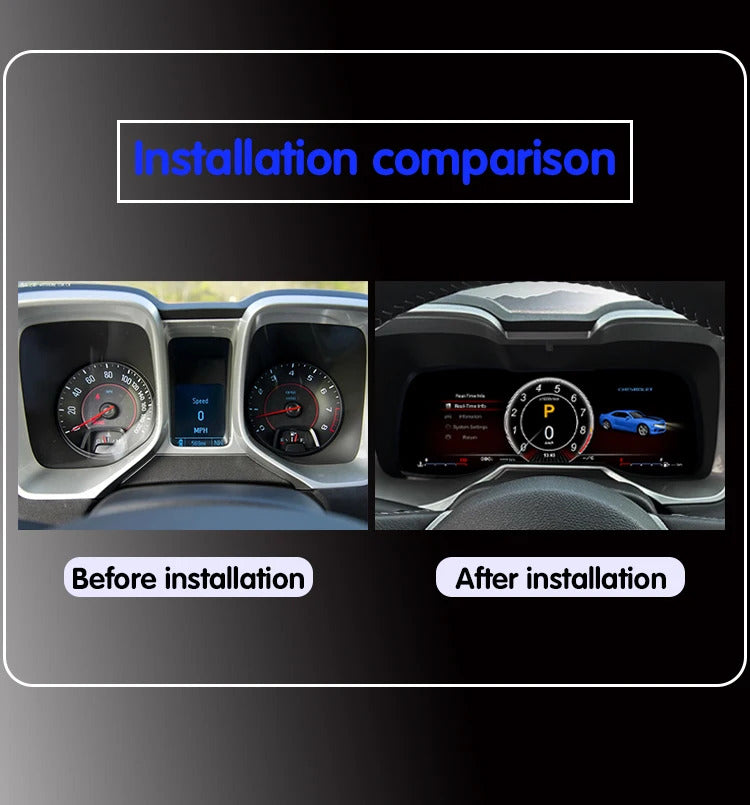 Krando 12.3'' Linux Car Digital Cluster For Chevrolet Camaro 2010 - 2015 LCD Dashboard Panel Virtual CockPit Speedometer Instrument