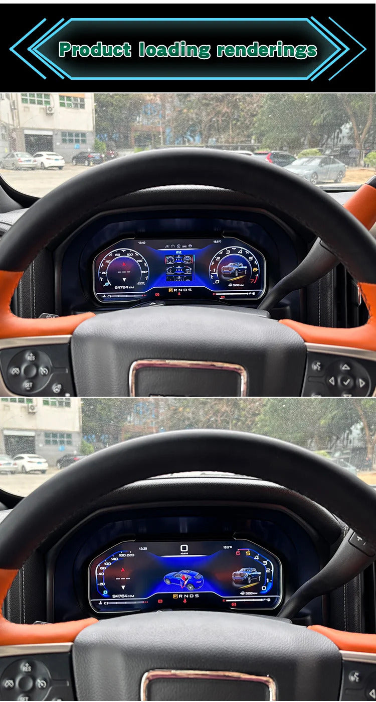 Krando 12.3'' Linux Upgrade Car Digital Cluster Instrument Cockpit for Chevrolet Silverado GMC Sierra 2013 - 2020 LCD Dashboard