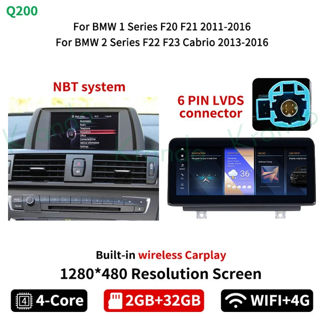 Krando 10.25'' Android car radio navigation For BMW 1 Series F20 F21 2 Series F23 Cabrio 2011 - 2021 gps stereo head unit multimedia carplay android auto