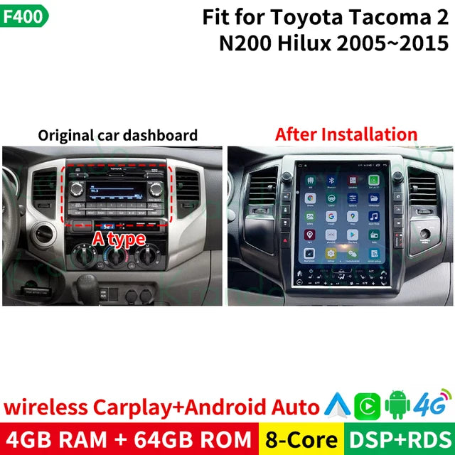 Krando 13" verticial screen Car Radio GPS Android For TOYOTA Tacoma 2 N200 Hilux 2005-2015 Navigaion stereo Multimedia Head Unit Tesla style carplay android auto