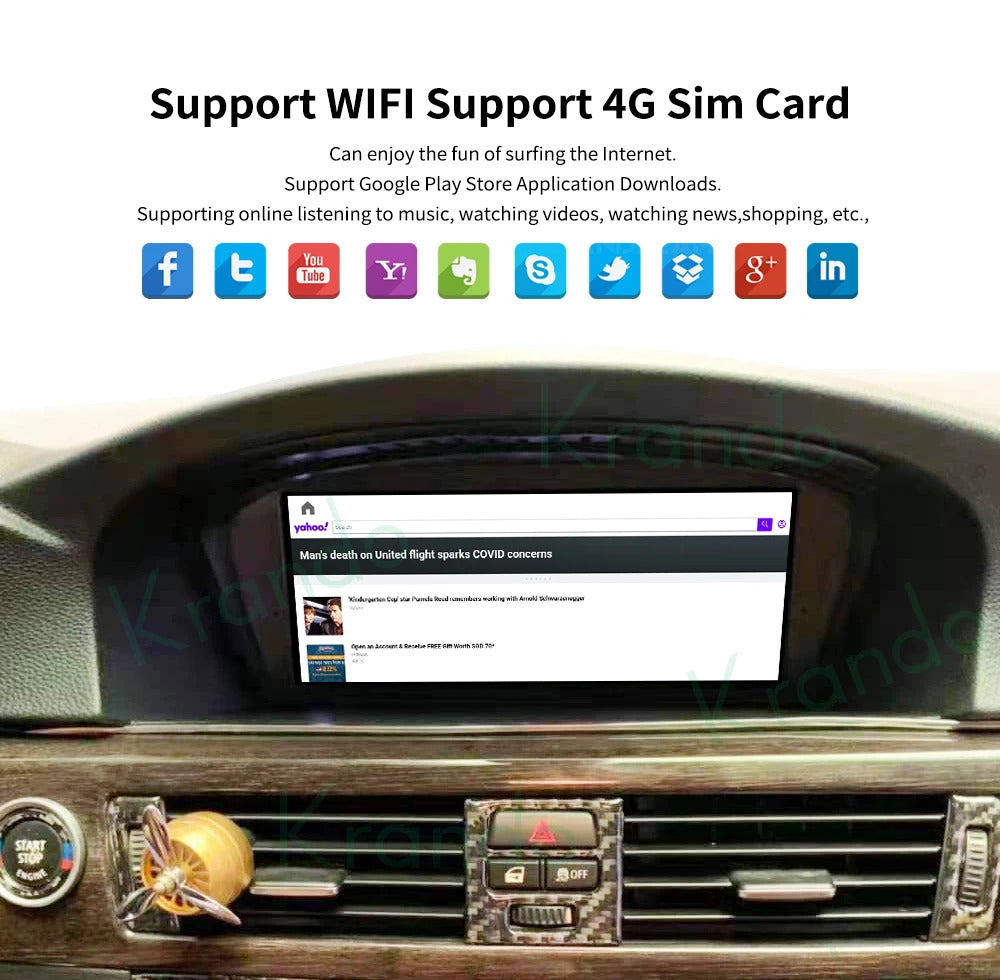 Krando 14.9 Inch Car Radio Android For BMW 3 Series E90 2005-2012 Stereo Multimedia Player GPS Navigation CarPlay Screen Head