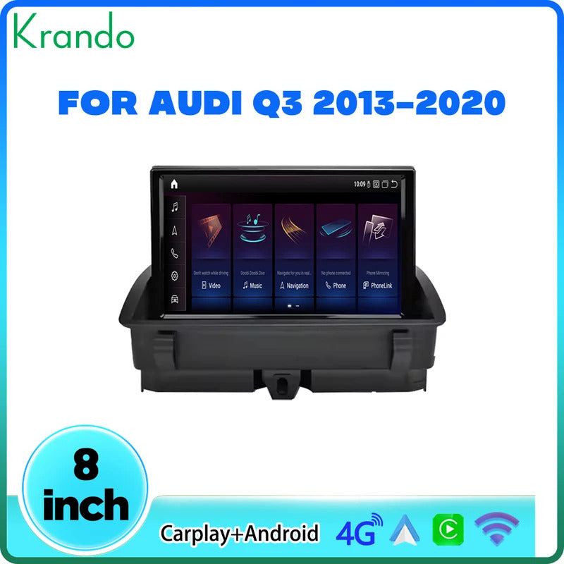 Krando 8'' Car Radio For AUDI Q3 2013-2020 Wireless CarPlay Android Auto Multimedia Player display GPS Head Unit