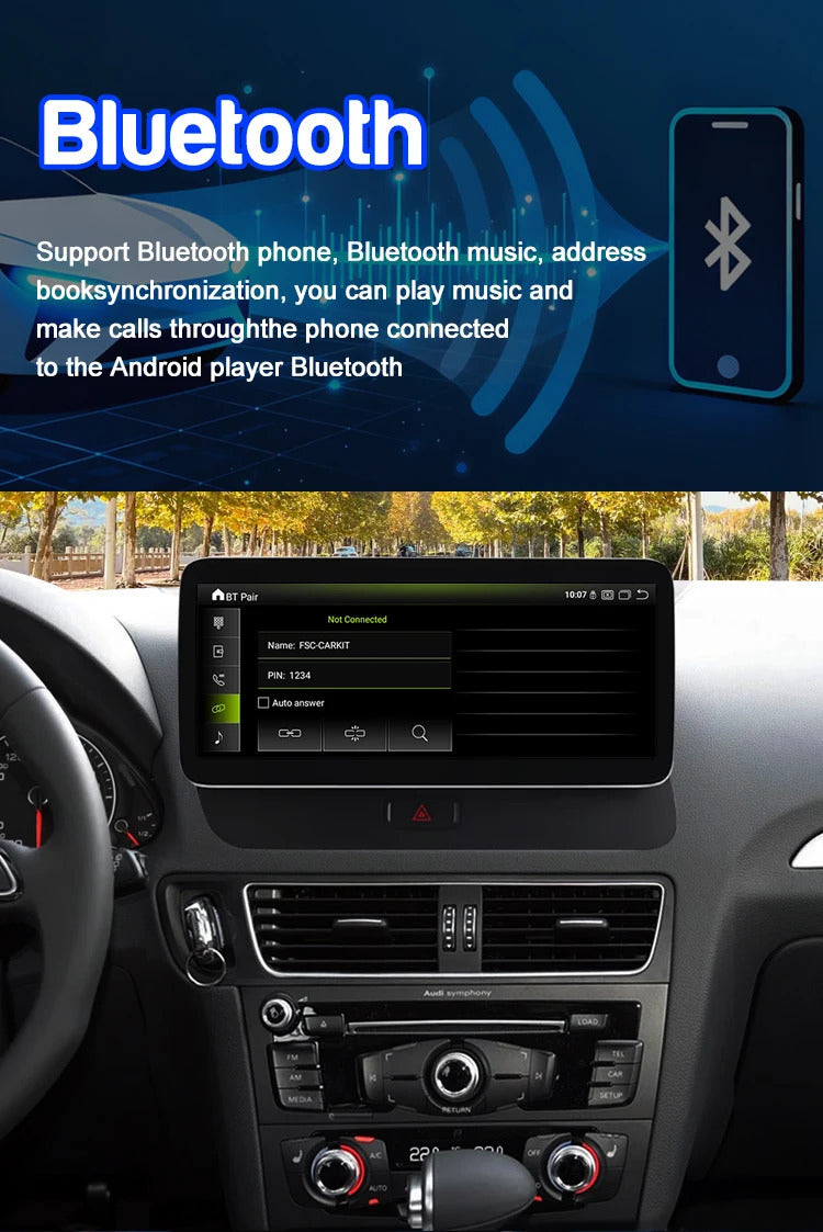 Krando 10.25 Inch Auto GPS Navigation Car Radio For AUDI Q5 2009-2017 Multimedia Player GPS Navigation CarPlay HD Touch