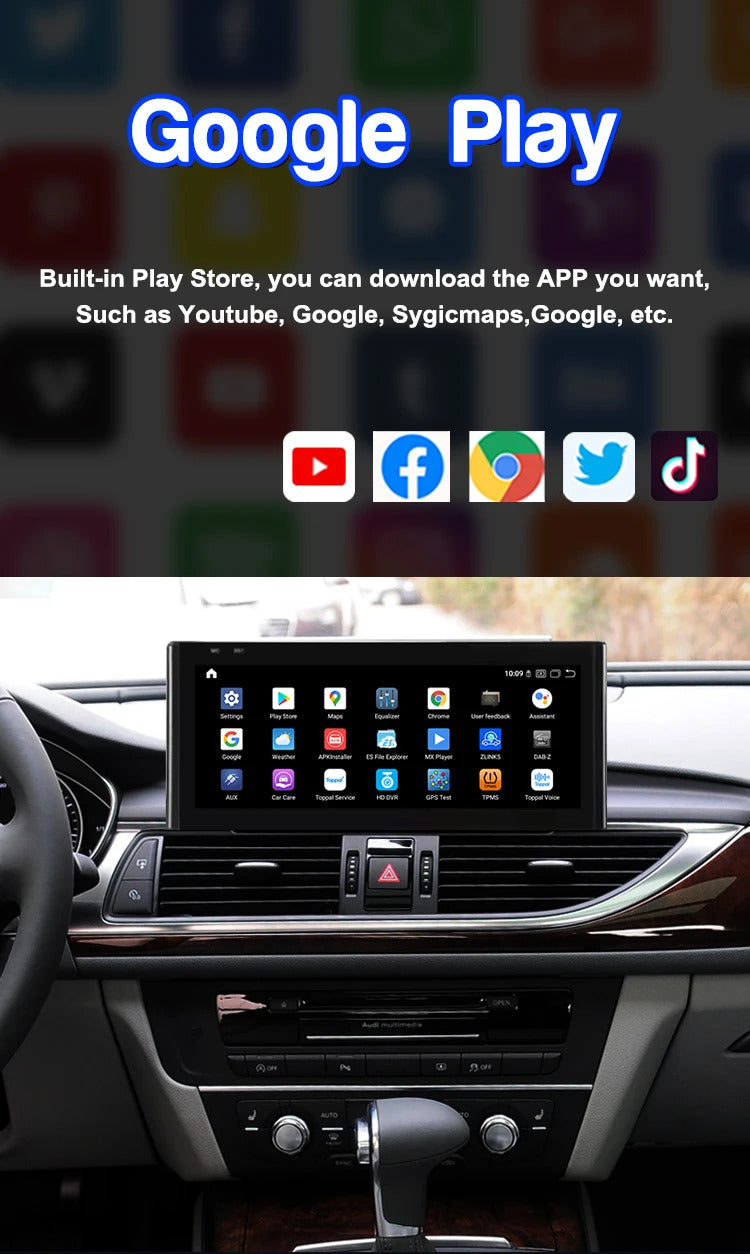 Krando 10.25 Inch Auto GPS Navigation Car Radio For AUDI A6/A6L/A7 2012-2018 Multimedia Player GPS Navigation CarPlay HD Touch