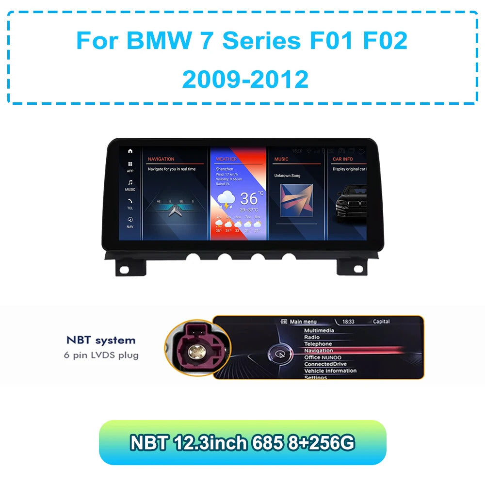 Krando 12.3''GPS Navigation Play HD carplay For BMW 7 Series F01 F02 2009-2015 Car Multimedia GPS 4G autoradio Player Stereo