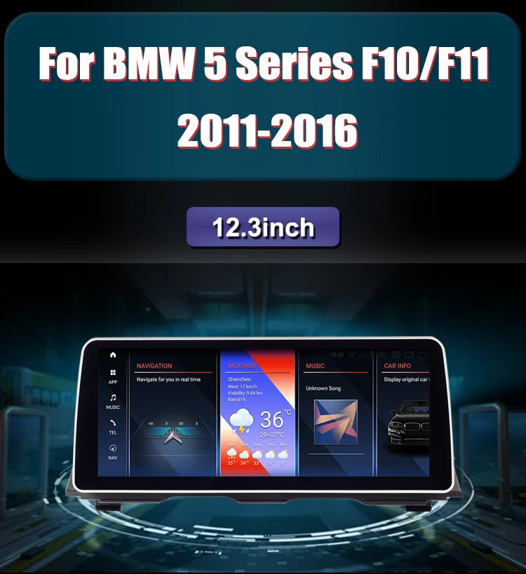 Krando 12.3'' Android Car Multimedia Radio For BMW 5 Series F10/F11 2011-2016 DVD Video Player Stereo Auto GPS Navigation