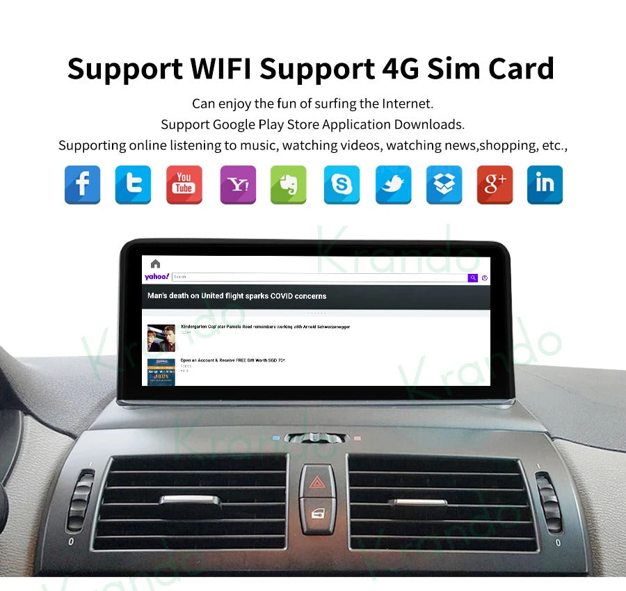 Krando 12.3 Inch Navigation Car Radio Android For BMW X3 E83 2004-2009 Head Unit Multimedia Player 4G autoradio