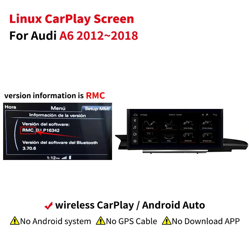 Krando 10.25 Inch DVD Auto Carplay Android Auto Radio For AUDI A6/A6L/A7 2012-2018 CarPlay HD Touch Screen Head