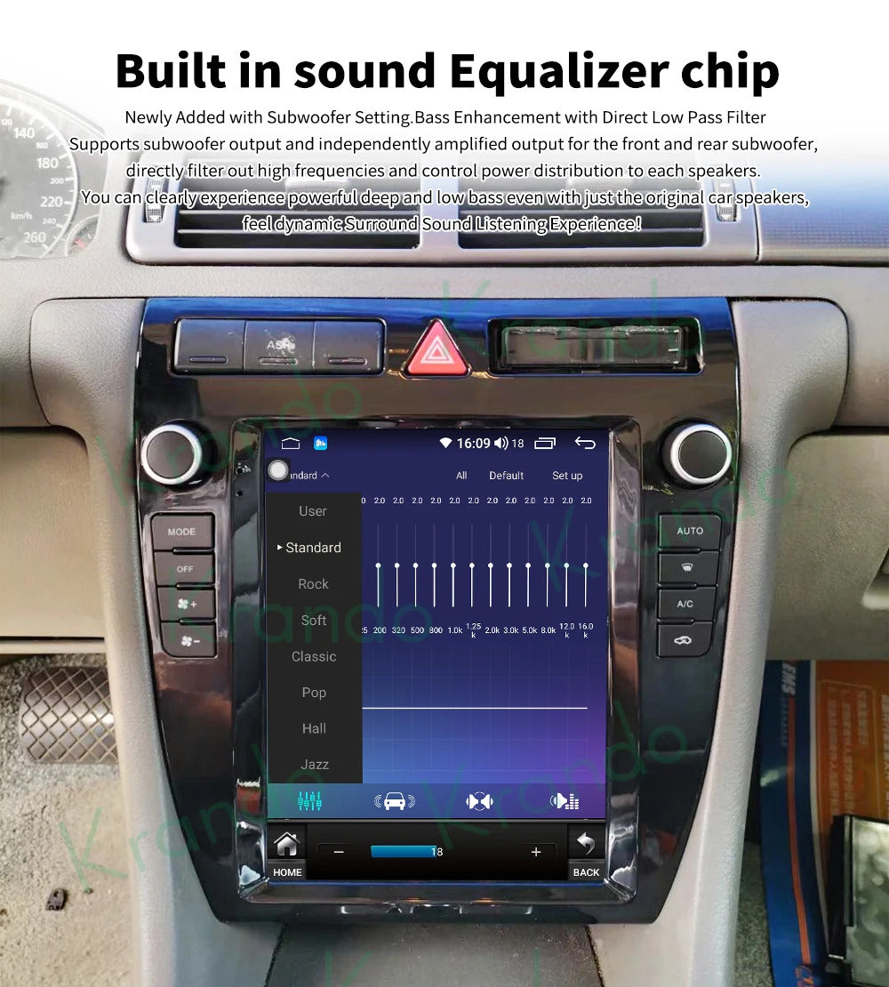 Krando 9.7 Inch Navigation Car Radio Android Auto NBT For Audi A6 1997-2003 Apple Carplay 4g Wireless Touch Screen Head Unit