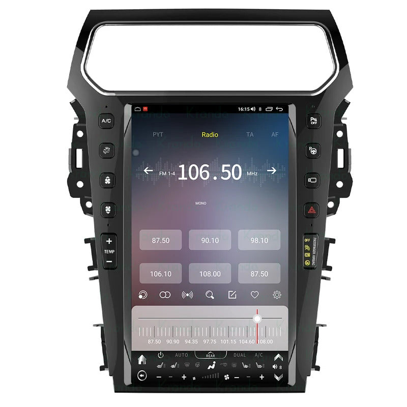 Krando 13.6'' Telsa style verticial screen car radio For Ford Explorer 2011-2020 android navigation multimedia system wifi 4g carplay android auto