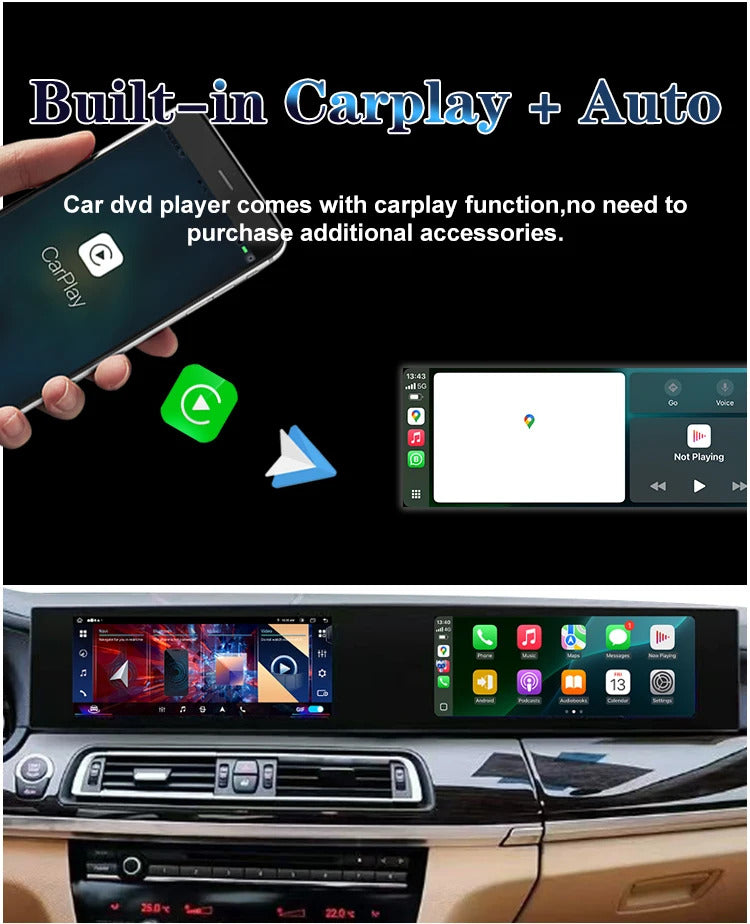 Krando 22 Inch Carplay Android Navigation For BMW 7 Series F01 F02 2009-2015 Stereo Multimedia Player GPS Navigation CarPlay HD
