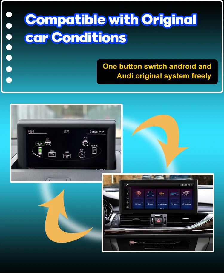 Krando 12.3'' Car Radio Auto NBT System ForAUDI A6/A6L/A7 2012-2018 Wireless CarPlay Android display GPS Head Unit