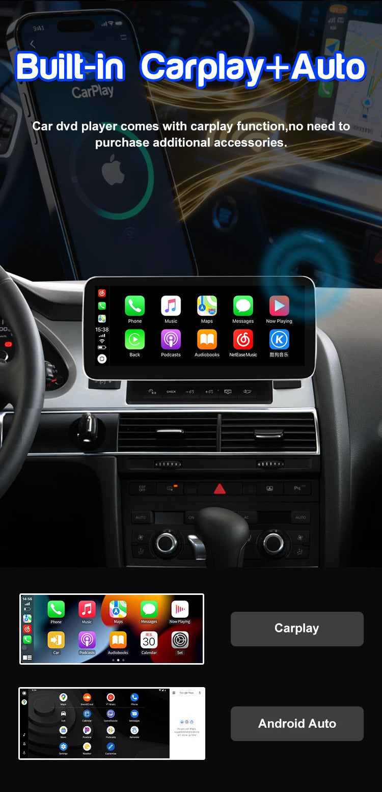 Krando 12.3 Inch Navigation Car Radio Android Auto NBT For AUDI A6 A6L 2005-2011 Carplay 4g Wireless Touch Screen Head Unit