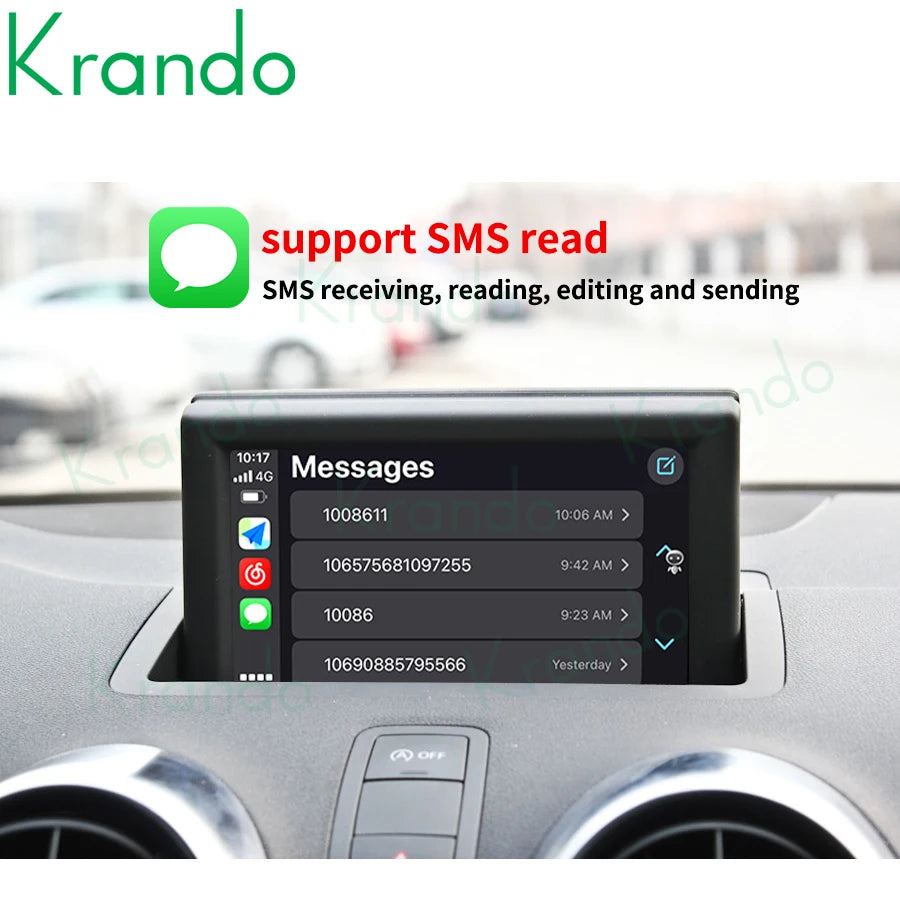 Krando Wireless Android Auto Apple CarPlay Interface MODULE Box For Audi A1 2012-2018 MMI 2G 3G BT Siri Control CAMERA upgrade box