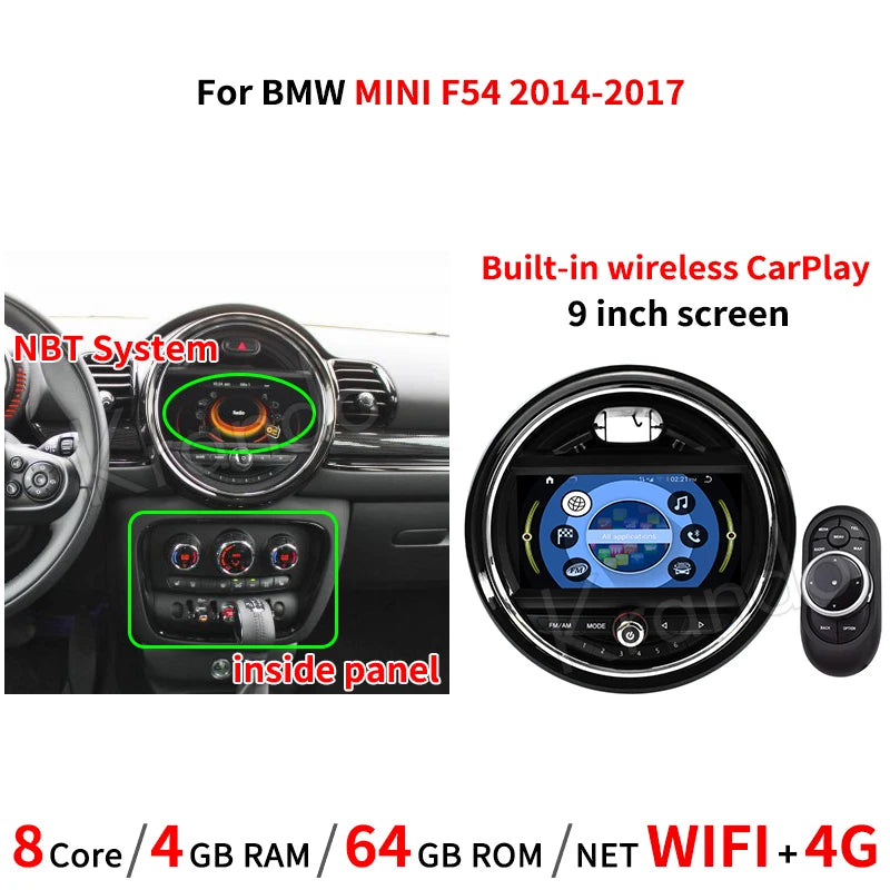 Krando 9" Android Car Radio Multimedia GPS stereo for BMW Mini F54 F56 2011-2020 Navigation head unit carplay android auto 4g sim card