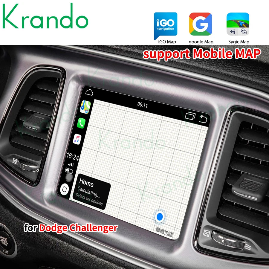 Krando Wireless Android Auto Apple CarPlay Interface module Box For Jeep Grand Cherokee Commander Compass Wrangler Renegade 300C Dodge siri bt camera active