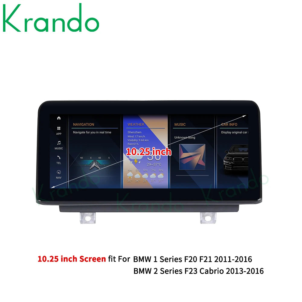 Krando 10.25'' Android car radio navigation For BMW 1 Series F20 F21 2 Series F23 Cabrio 2011 - 2021 gps stereo head unit multimedia carplay android auto