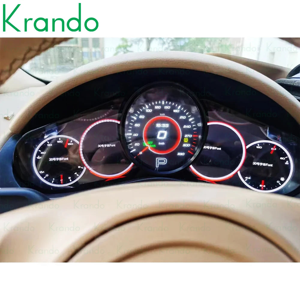 Krando Linux Dashboard Instrument Panel LCD Car Cockpit For Porsche Panamera 2011 - 2016 Digital Cluster Speedmeter Display