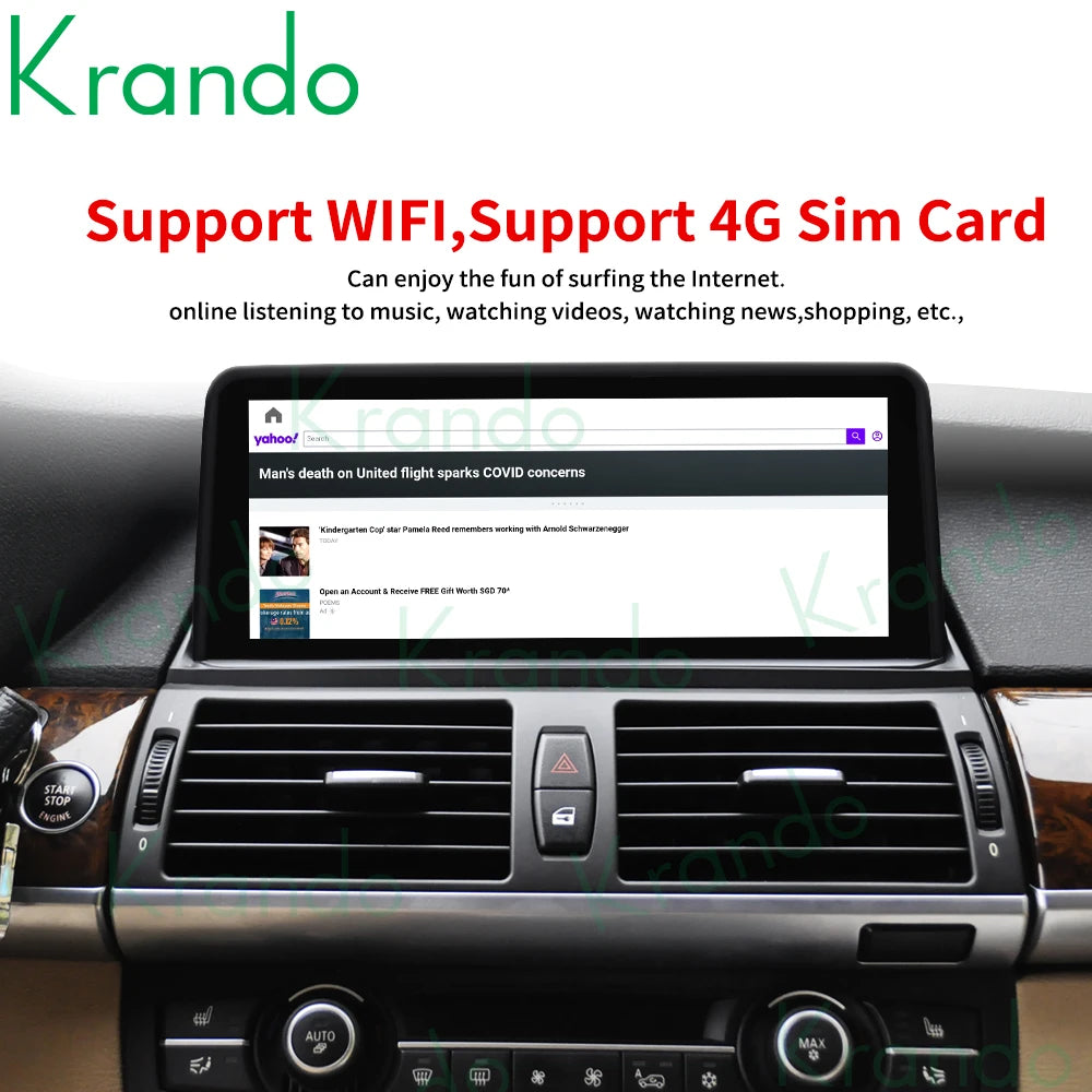 Krando 10.25'' Android car radio gps stereo For BMW X5 E70 X6 E71 F15 2007 - 2019 Autoradio navigation head unit multimedia system carplay android auto