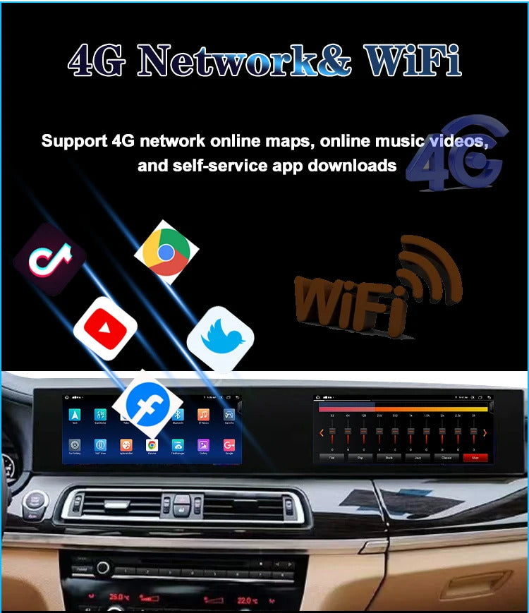 Krando 22 Inch Carplay Android Navigation For BMW 7 Series F01 F02 2009-2015 Stereo Multimedia Player GPS Navigation CarPlay HD