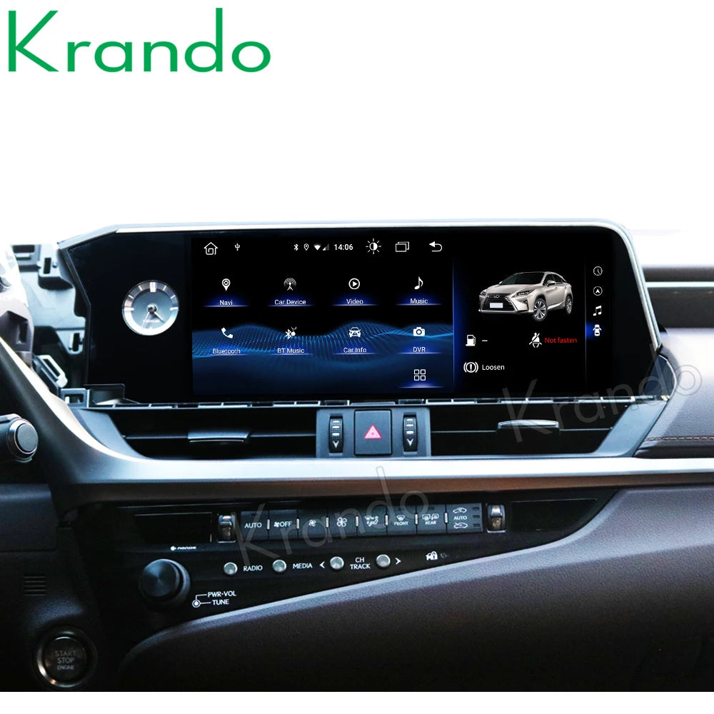 Krando 12.3" Android Car Radio gps For Lexus ES250 ES300 ES350 2019 2020 2021 navigation head unit multimedia system